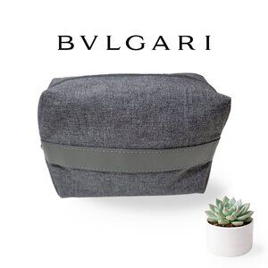 BVLGARI Gray Fabric Travel Toiletry Pouch – Emirates Exclusive